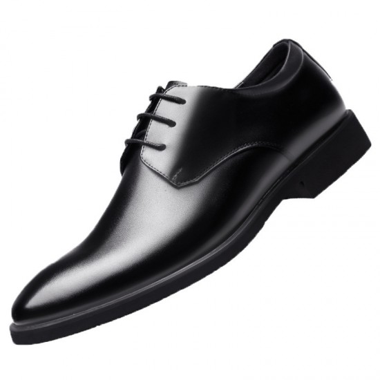 New Style Male Shoes Breathable Casual Men's Business Dress Leather Shoes 2023 Hot Sale Fashion Wedding Shoe Box PVC EVA