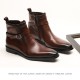Arrival Men's Boots Rubber Sole Office Dress Boots High Quality Buckle Strap Genuine Leather Shoes Men