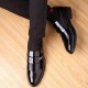 37-48 British Men's Business Suit Fashion Classic Single Wedding Meeting Leather Shoes PU Mesh Shoes Rubber Disposable